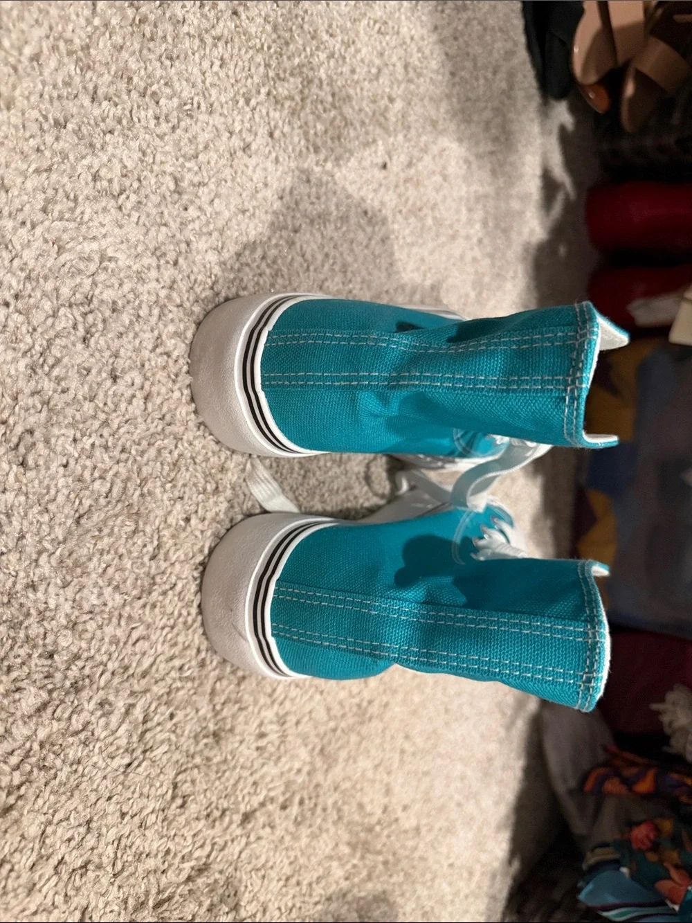 Amazon High-Top Sneakers in Teal and White